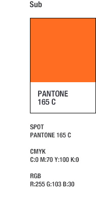SUB1 - PANTONE 165 C / SPOT - PANTONE 165 C, CMYK - C:0 M:70 Y:100 K:0, RGB - R:255 G:103 B:30